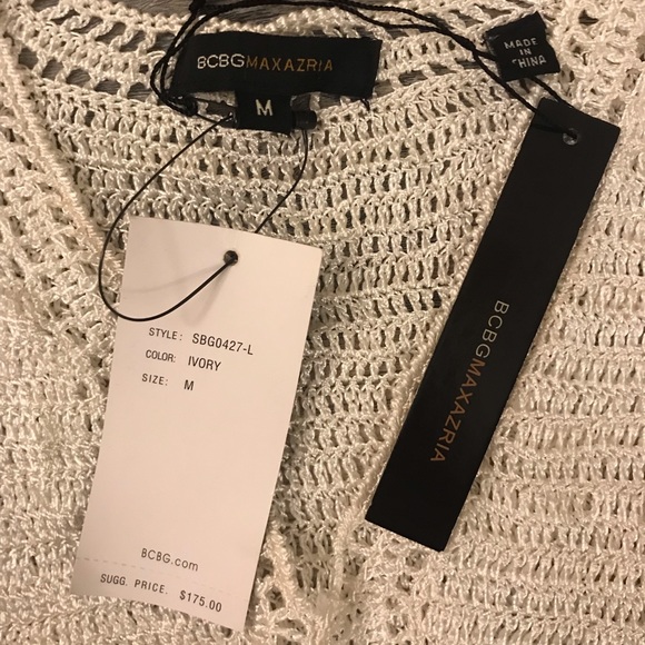 BCBGMaxAzria long sleeve lace top, medium - ivory - Picture 4 of 4